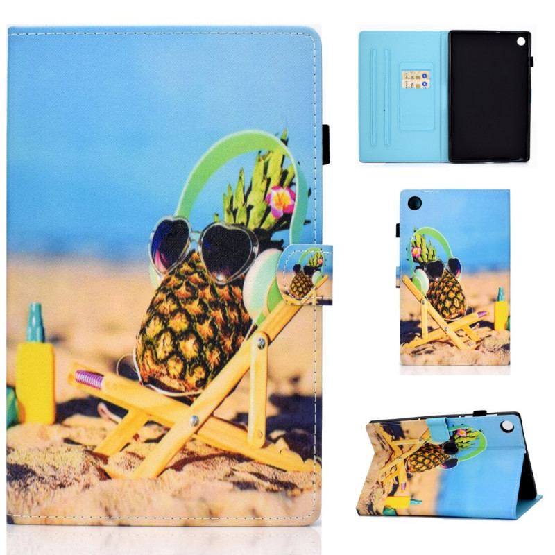 Capa Folio Para Samsung Galaxy Tab A8 (2021) Praia Divertida