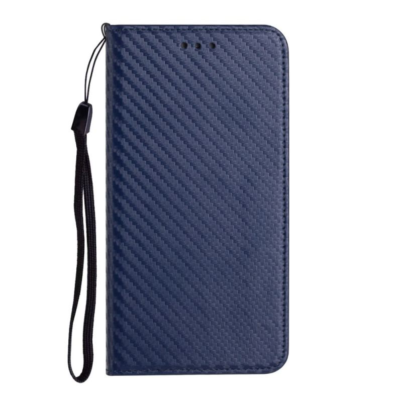 Capa De Celular Para iPhone 15 Plus De Cordão Flip Correia De Fibra De Carbono