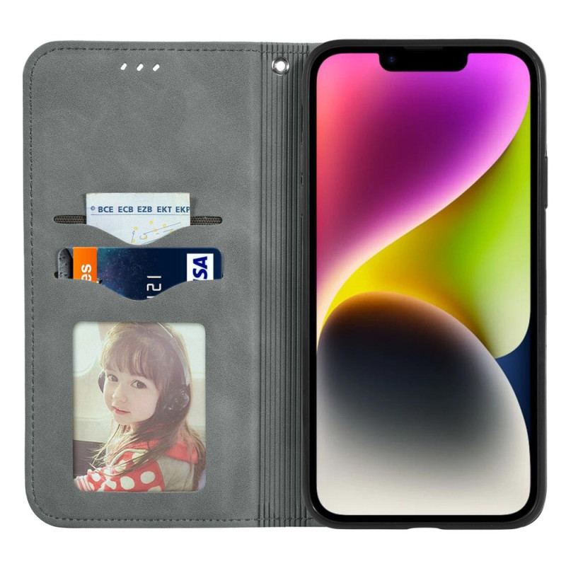 Capa De Celular Para iPhone 15 Plus Flip Couro Sintético Macio