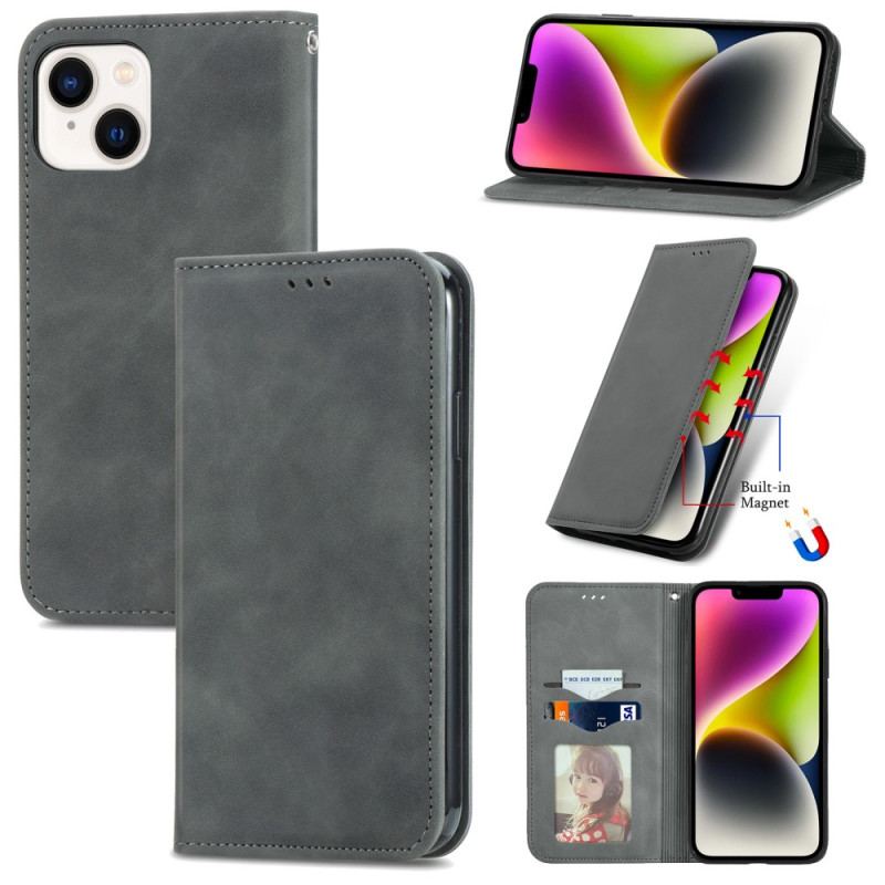 Capa De Celular Para iPhone 15 Plus Flip Couro Sintético Macio