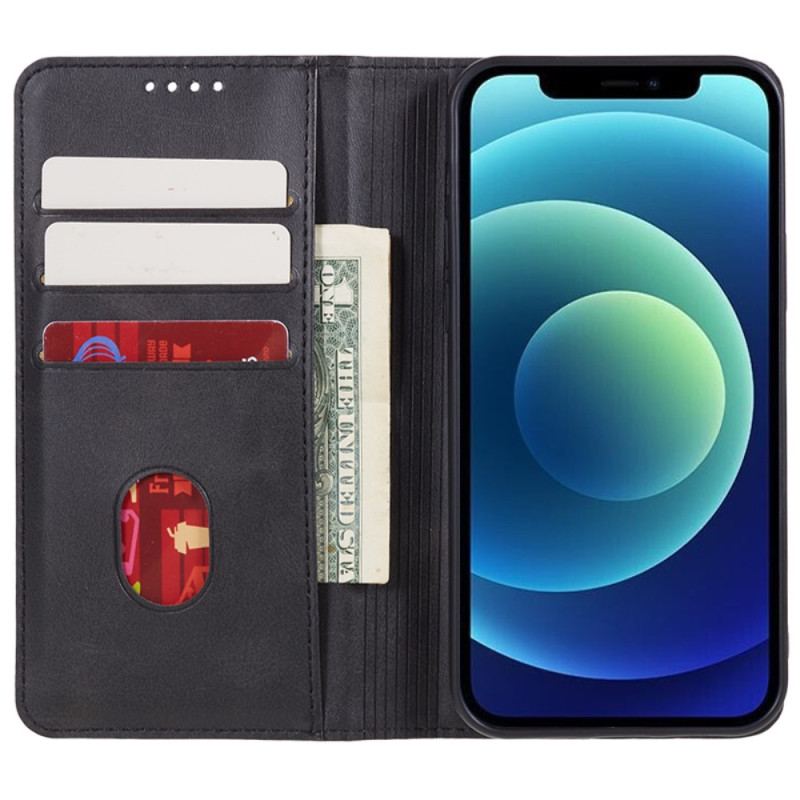 Capa De Celular Para iPhone 15 Plus Flip Efeito Couro Clássico