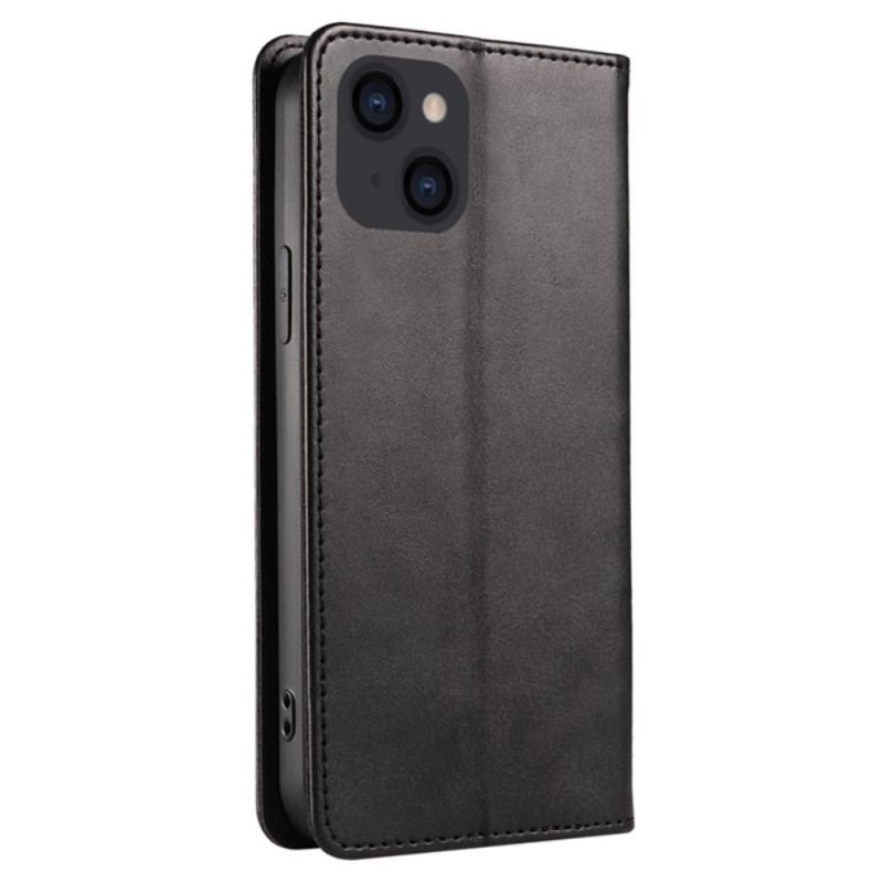 Capa De Celular Para iPhone 15 Plus Flip Efeito Couro Clássico