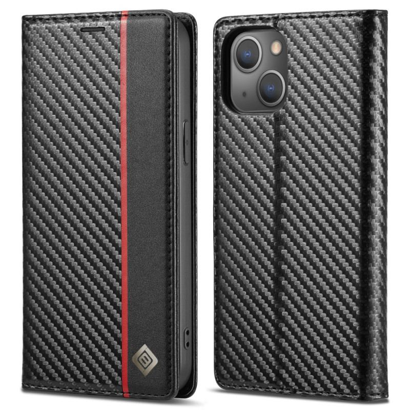 Capa De Celular Para iPhone 15 Plus Flip Fibra De Carbono Lc.imeeke