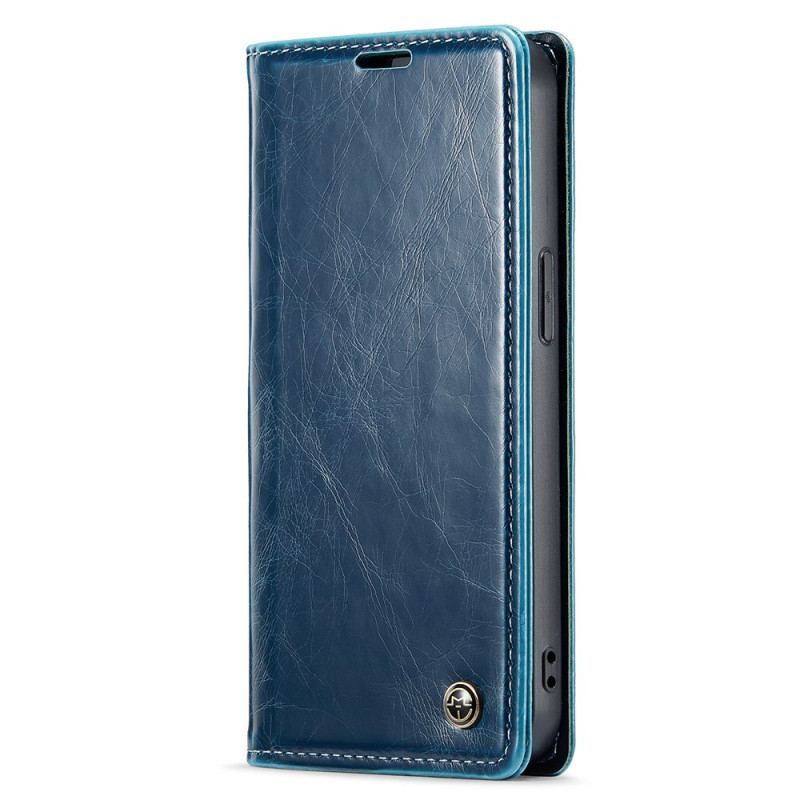 Capa De Celular Para iPhone 15 Plus Flip Imitação De Couro Encerado Caseme