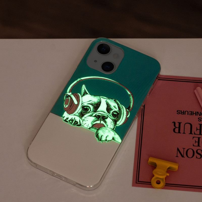 Capa De Celular Para iPhone 15 Plus Fones De Ouvido Fluorescentes