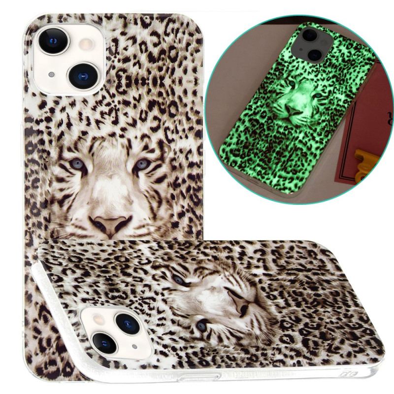 Capa De Celular Para iPhone 15 Plus Leopardo Fluorescente