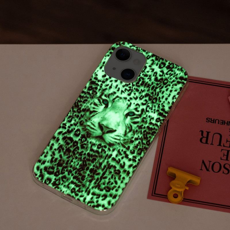 Capa De Celular Para iPhone 15 Plus Leopardo Fluorescente