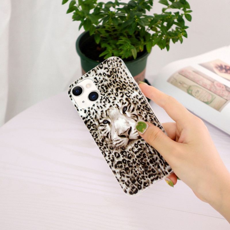 Capa De Celular Para iPhone 15 Plus Leopardo Fluorescente