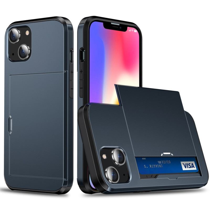 Capa De Celular Para iPhone 15 Plus Porta-cartões Com Efeito Metálico Integrado