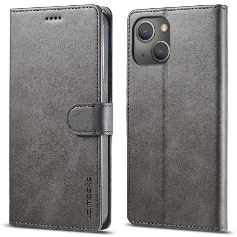 Capa De Couro Para iPhone 15 Plus Efeito Couro Lc.imeeke