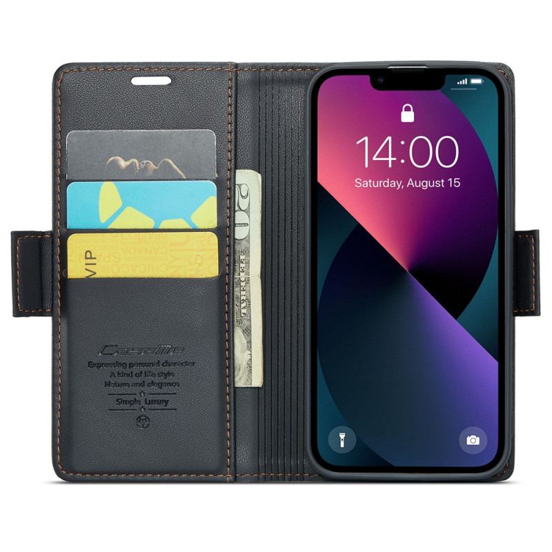 Capa De Couro Para iPhone 15 Plus Estilo Couro Caseme