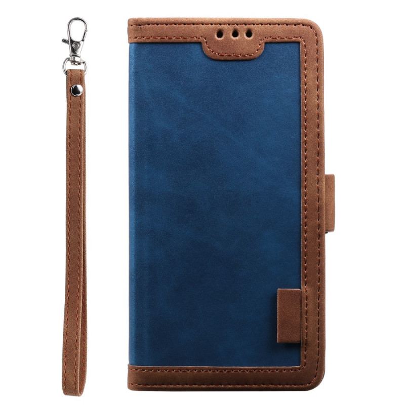 Capa Em Pele Para iPhone 15 Plus De Cordão Alça Estilo Retrô