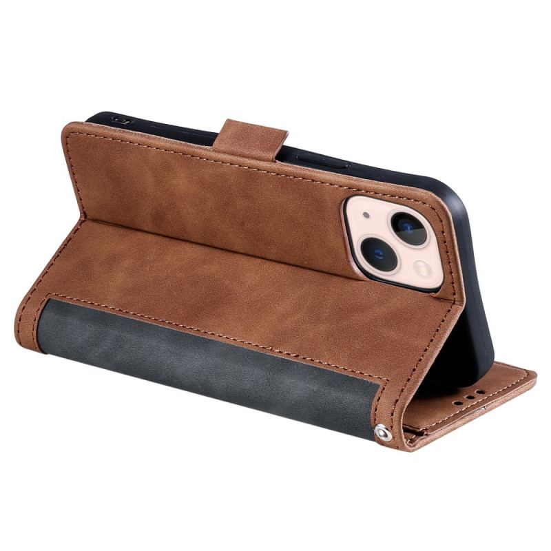 Capa Em Pele Para iPhone 15 Plus De Cordão Alça Estilo Retrô