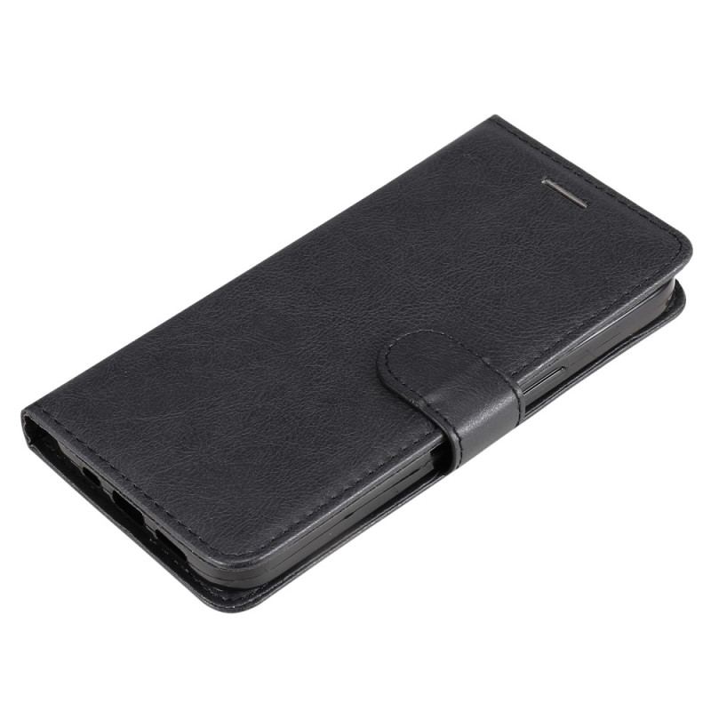 Capa Em Pele Para iPhone 15 Plus De Cordão Couro Sintético Liso Com Alça