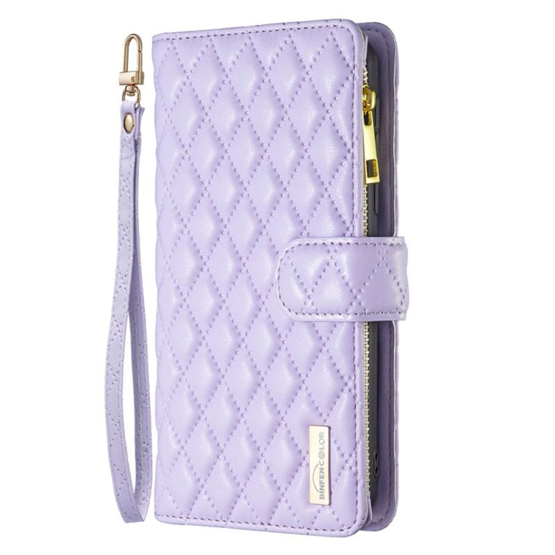 Capa Flip Para iPhone 15 Plus Acolchoado Binfen Cor