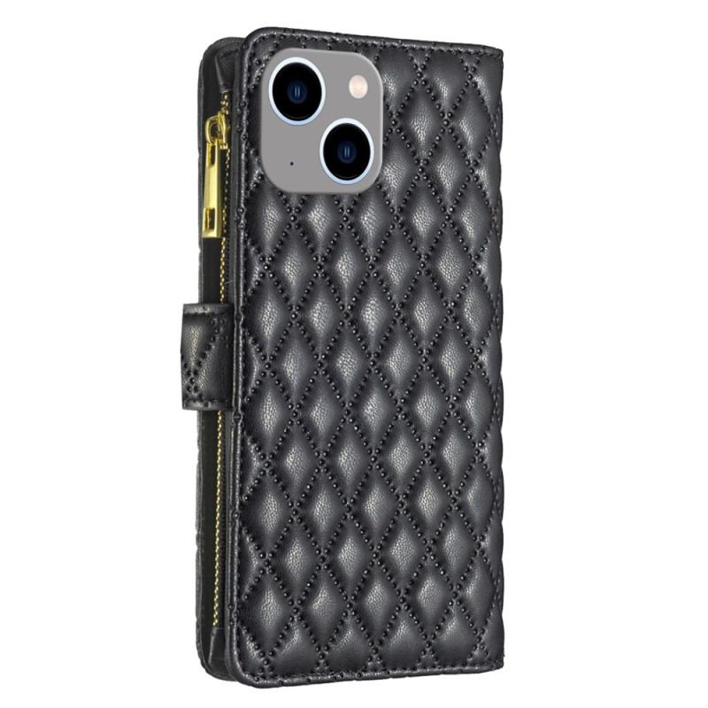 Capa Flip Para iPhone 15 Plus Acolchoado Binfen Cor