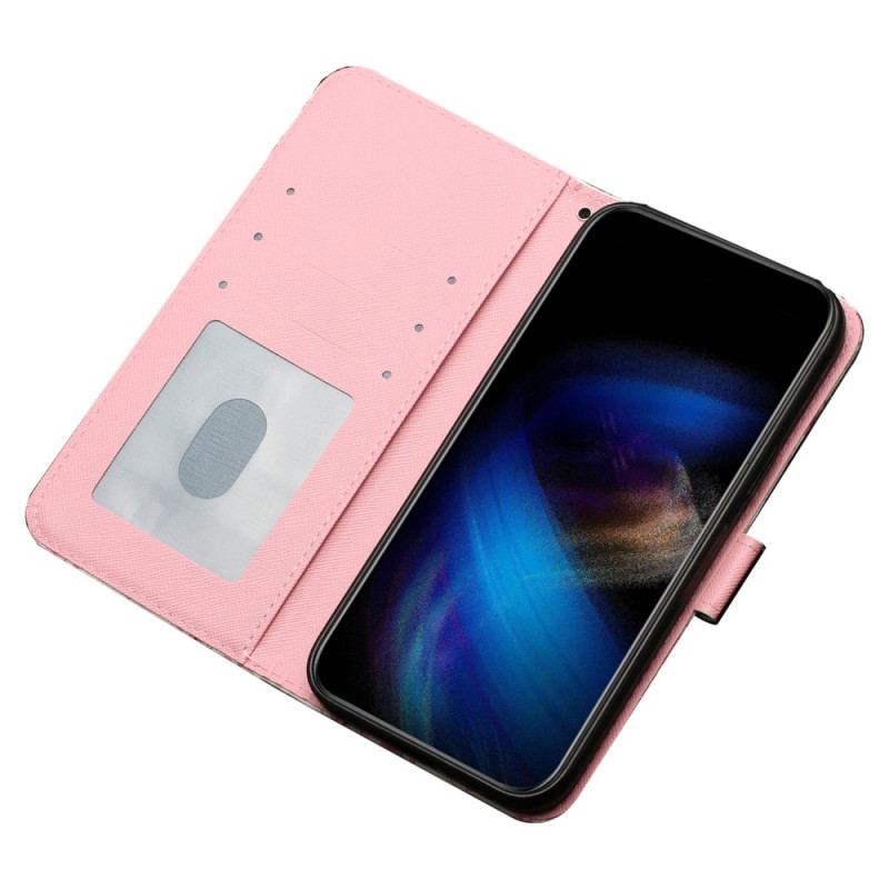 Capa Flip Para iPhone 15 Plus De Cordão Gatinho 3d Com Alça