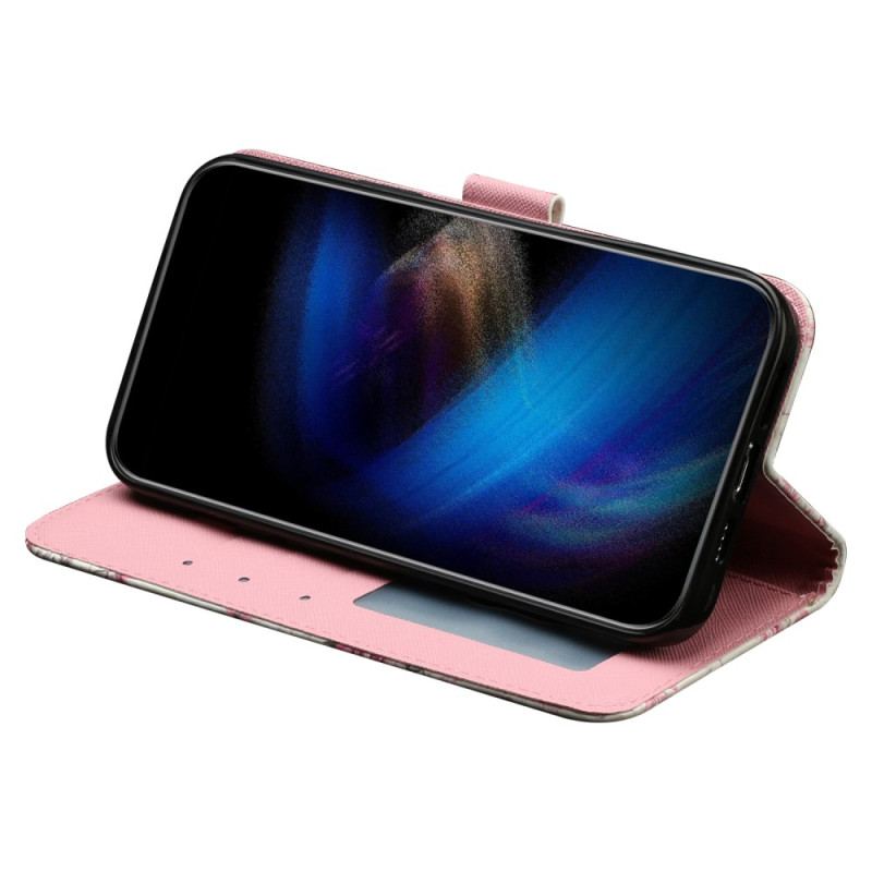 Capa Flip Para iPhone 15 Plus De Cordão Gatinho 3d Com Alça