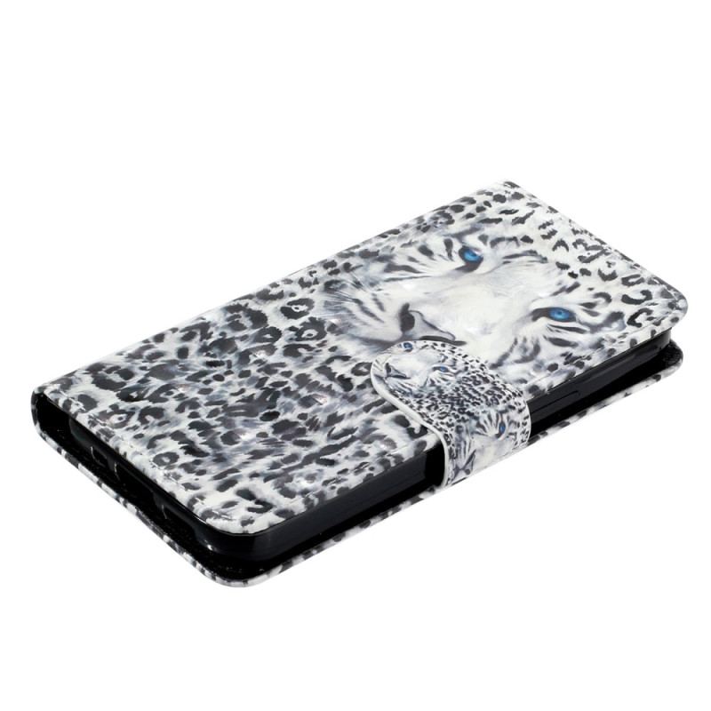 Capa Flip Para iPhone 15 Plus De Cordão Leopardo 3d Com Alça