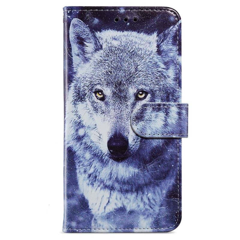 Capa Flip Para iPhone 15 Plus De Cordão Lobos De Cordão