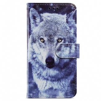 Capa Flip Para iPhone 15 Plus De Cordão Lobos De Cordão