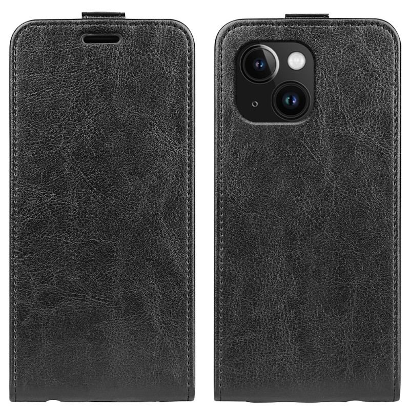 Capa Flip Para iPhone 15 Plus De Couro Aba Vertical