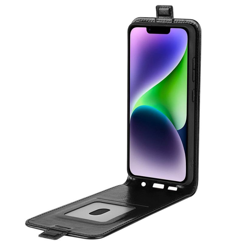 Capa Flip Para iPhone 15 Plus De Couro Aba Vertical