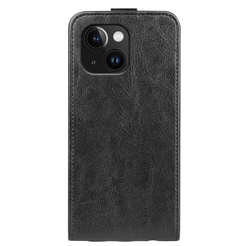 Capa Flip Para iPhone 15 Plus De Couro Aba Vertical