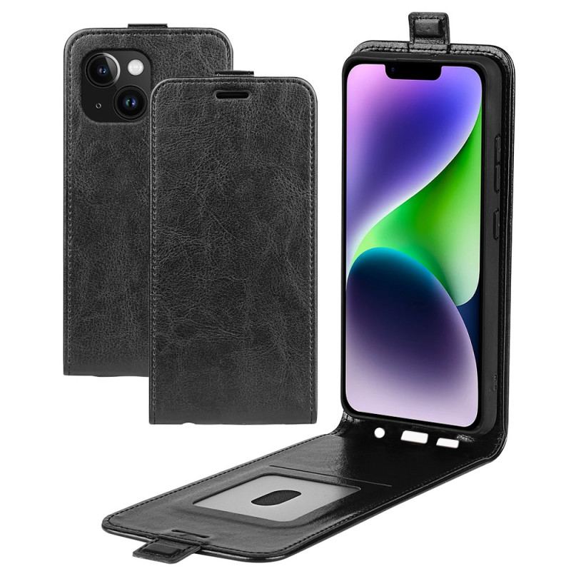 Capa Flip Para iPhone 15 Plus De Couro Aba Vertical