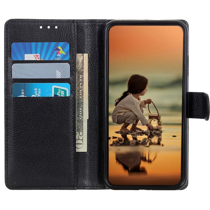 Capa Flip Para iPhone 15 Plus Couro Sintético Tradicional