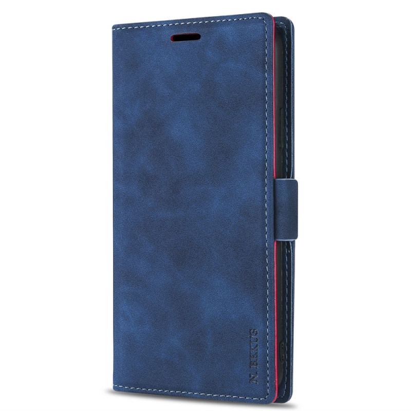 Capa Flip Para iPhone 15 Plus Efeito Couro N.bekus