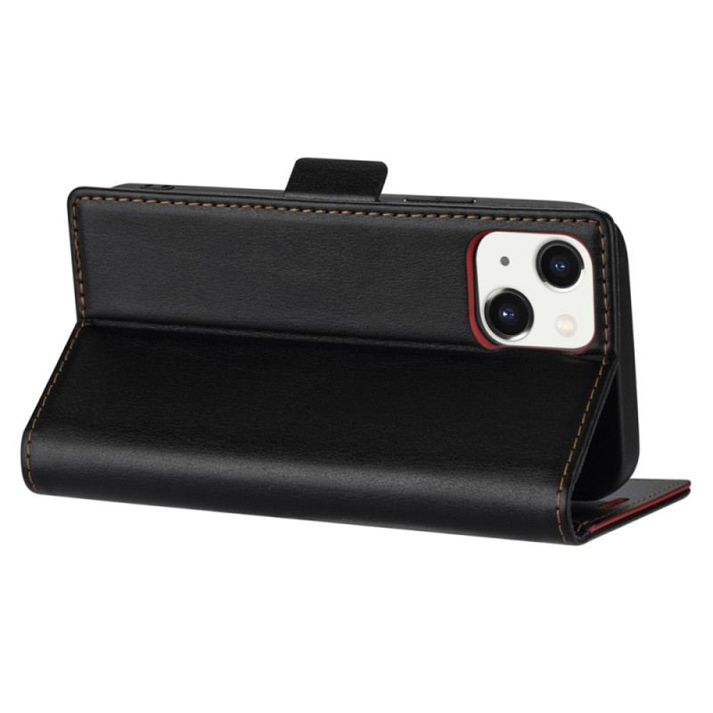 Capa Flip Para iPhone 15 Plus Efeito Couro N.bekus