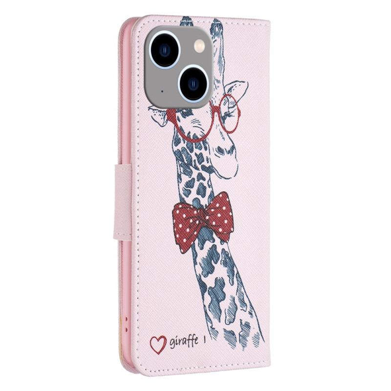 Capa Flip Para iPhone 15 Plus Girafa Intello