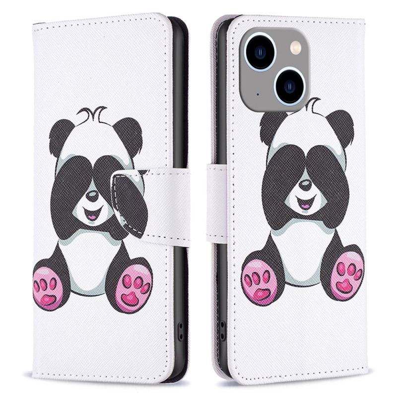 Capa Flip Para iPhone 15 Plus Panda