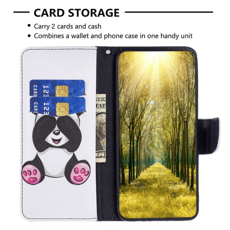 Capa Flip Para iPhone 15 Plus Panda