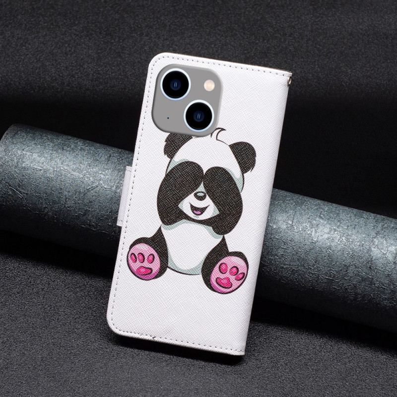 Capa Flip Para iPhone 15 Plus Panda