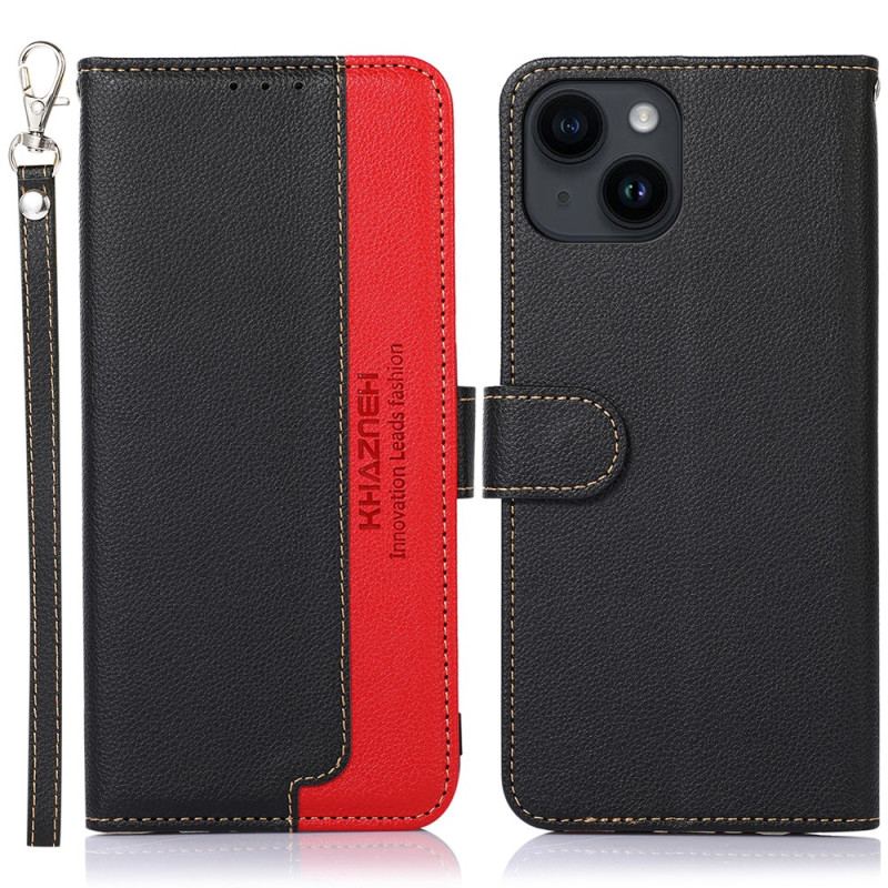 Capa Flip Para iPhone 15 Plus Rfid Kazneh