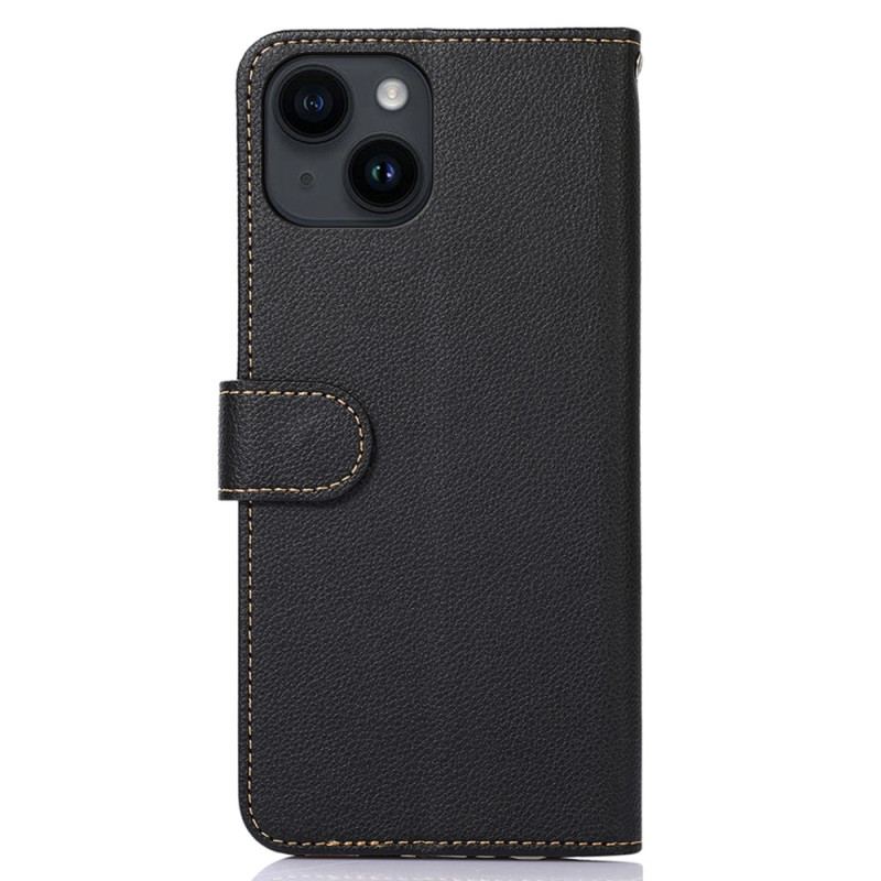 Capa Flip Para iPhone 15 Plus Rfid Kazneh