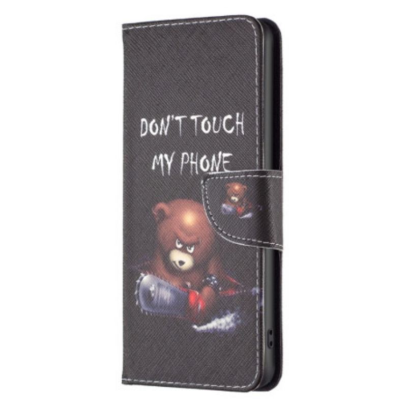 Capa Flip Para iPhone 15 Plus Urso Perigoso