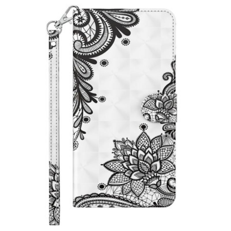 Capa Folio Para iPhone 15 Plus De Cordão Renda 3d Com Alça