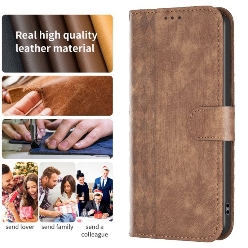 Capa Folio Para iPhone 15 Plus Estilo Vintage