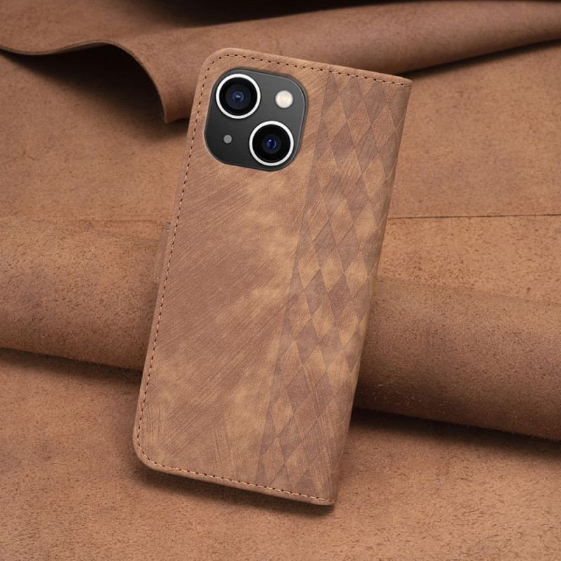 Capa Folio Para iPhone 15 Plus Estilo Vintage