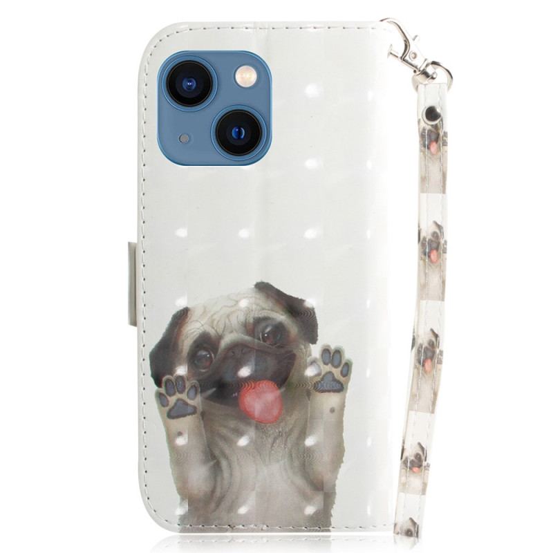 Capa Folio Para iPhone 15 Plus Pug