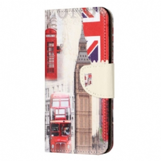 Capa Folio Para iPhone 15 Plus Vida Em Londres