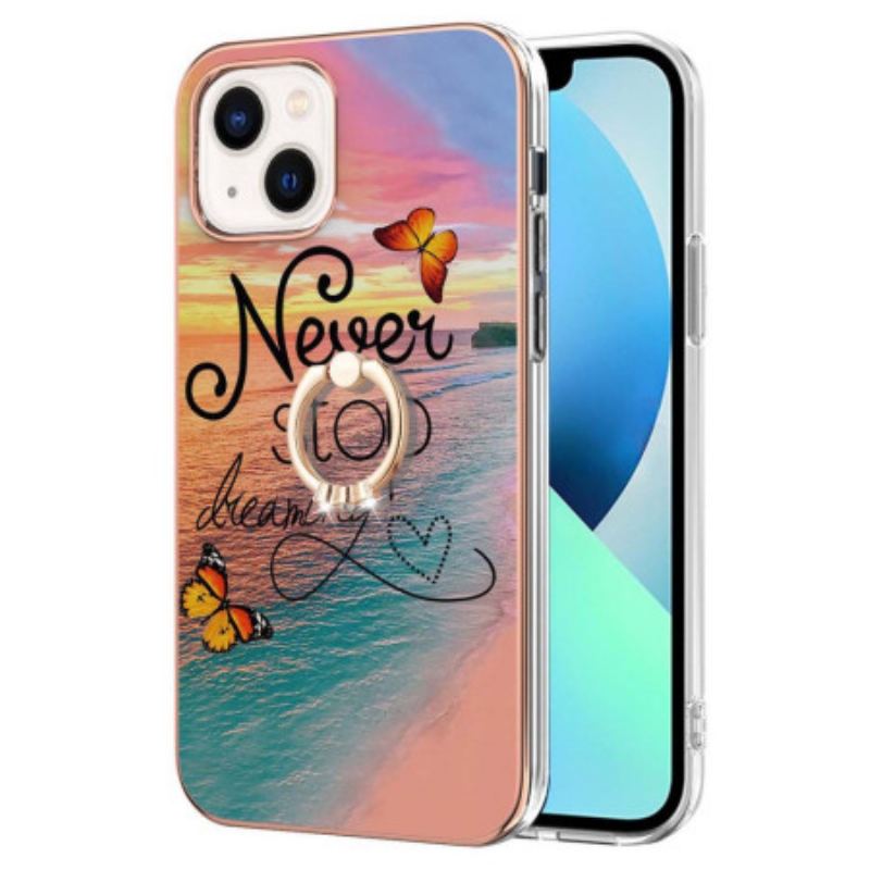 Capa Para iPhone 15 Plus Anel De Apoio Nunca Pare De Sonhar