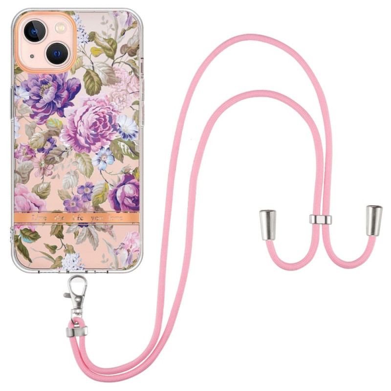 Capa Para iPhone 15 Plus De celular Cordão De Flores