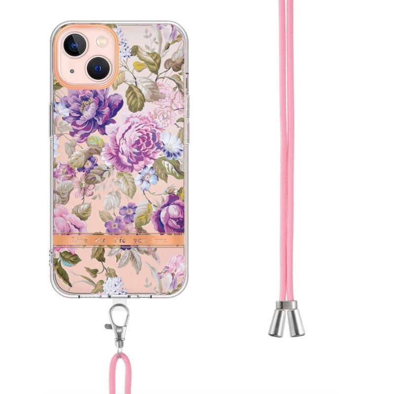 Capa Para iPhone 15 Plus De celular Cordão De Flores