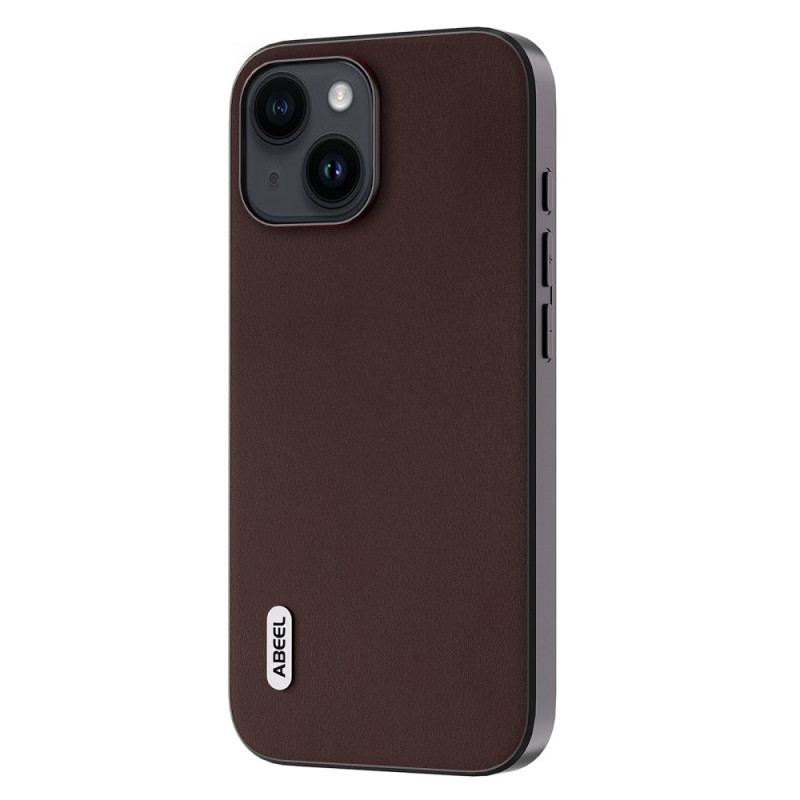 Capa Para iPhone 15 Plus Couro Napa Verdadeiro Abeel