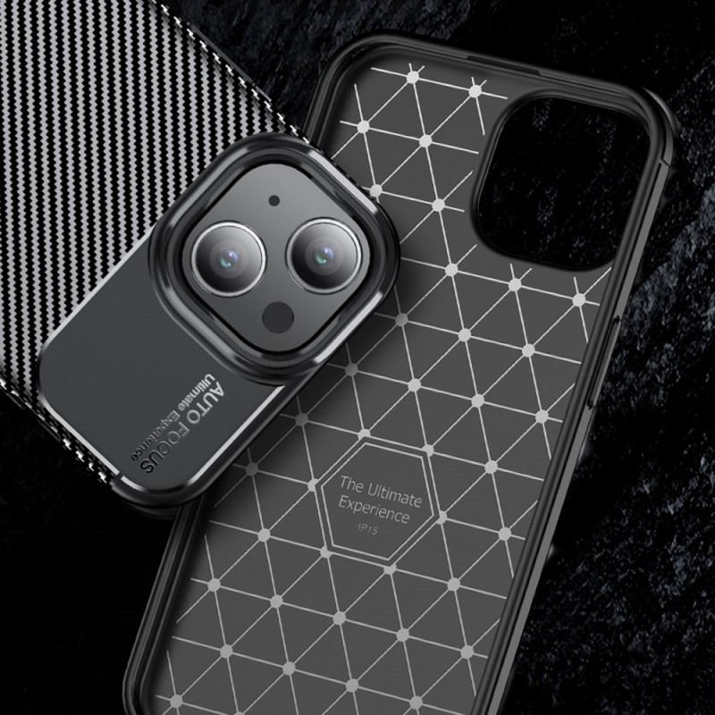 Capa Para iPhone 15 Plus Fibra De Textura De Carbono