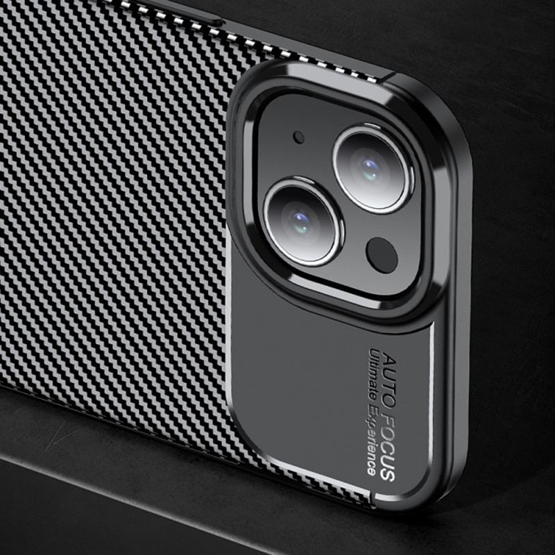 Capa Para iPhone 15 Plus Fibra De Textura De Carbono